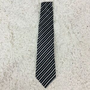 Studio Black and Gray Diagonal Striped Tie